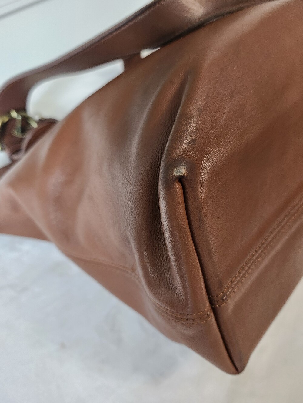064-Coach Vintage # 4140 Elegant SoHo Waverly Lafayette Brown Leather Tote Bag - Picture 6 of 12
